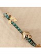 Fashion Elegant Personality Lady Golden Leaves Green Rhinestone Crystal Headband