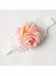 Fashion Cute White Lace Pink Flowers Baby Stretch Female Children Hairband