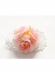 Fashion Cute White Lace Pink Flowers Baby Stretch Female Children Hairband