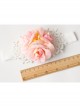 Fashion Cute White Lace Pink Flowers Baby Stretch Female Children Hairband