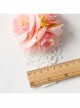 Fashion Cute White Lace Pink Flowers Baby Stretch Female Children Hairband