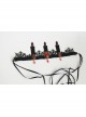 Fashion Retro Halloween Black Spider Web Candle Ruby Crown Gothic Queen Prom Party Hairband