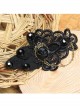 Goth Fashion Retro Vampire Black Rose Flower Lace Handmade Hairpin