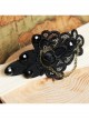 Goth Fashion Retro Vampire Black Rose Flower Lace Handmade Hairpin