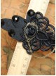 Goth Fashion Retro Vampire Black Rose Flower Lace Handmade Hairpin