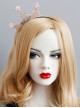 Fashion Retro Pink Flowers Letters Diamond Crown Princess Headband