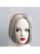 Fashion Retro Pink Flowers Letters Diamond Crown Princess Headband