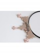 Fashion Retro Pink Flowers Letters Diamond Crown Princess Headband