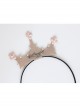 Fashion Retro Pink Flowers Letters Diamond Crown Princess Headband