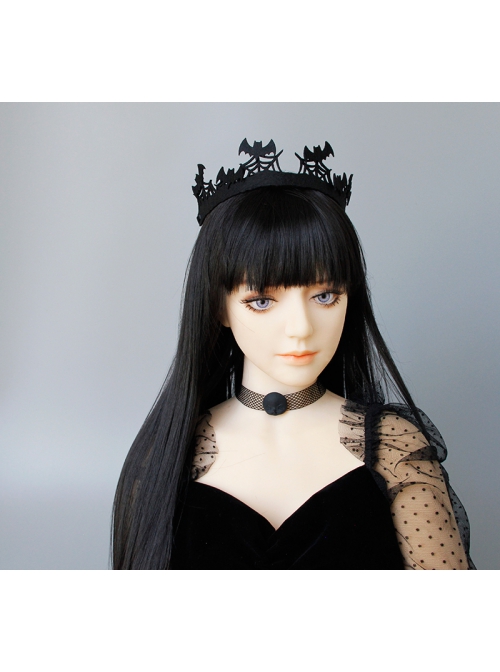 Retro Fashion Gothic Halloween Black Bat Cobweb Crown Prom Demon Vampire Hairband