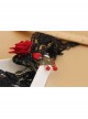 Gothic Retro Personality Vampire Red Rose Black Lace Chain Fashion Female Collar