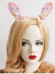 Cute Fashion Color Stars White Lace Girly Bow Pink Rabbit Ears Lolita Headband