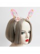 Cute Fashion Color Stars White Lace Girly Bow Pink Rabbit Ears Lolita Headband