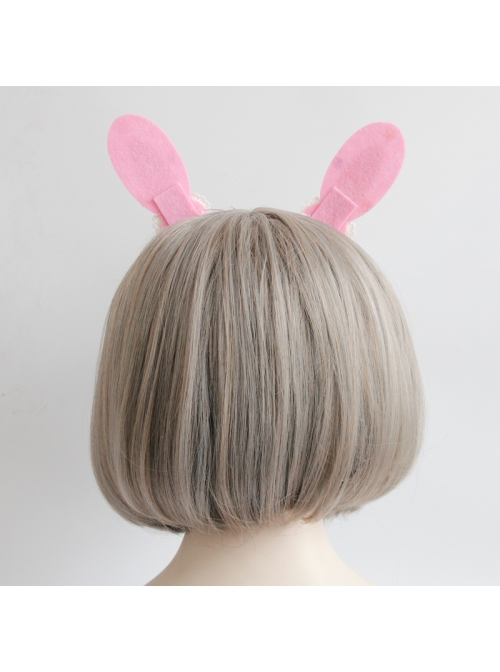 Cute Fashion Color Stars White Lace Girly Bow Pink Rabbit Ears Lolita Headband
