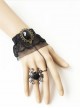 Retro Gothic Fashion Creative Black Lace Rose Gem Net Yarn Female Band Ring Bracelet