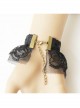 Retro Gothic Fashion Creative Black Lace Rose Gem Net Yarn Female Band Ring Bracelet