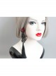Creative Exaggerated Fashion Black Butterfly Tassel Ruby Halloween Party Long Earrings
