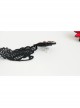 Creative Exaggerated Fashion Black Butterfly Tassel Ruby Halloween Party Long Earrings