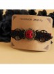 Gothic Fashion Personality Vampire Bride Black Lace Red Rose Flower Retro Handmade Hairpin