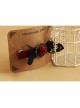 Gothic Fashion Personality Vampire Bride Black Lace Red Rose Flower Retro Handmade Hairpin