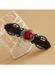 Gothic Fashion Personality Vampire Bride Black Lace Red Rose Flower Retro Handmade Hairpin