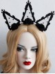 Fashion Retro Gothic Black Lace Rose Stage Nightclub Crown Halloween Christmas Holiday Headband