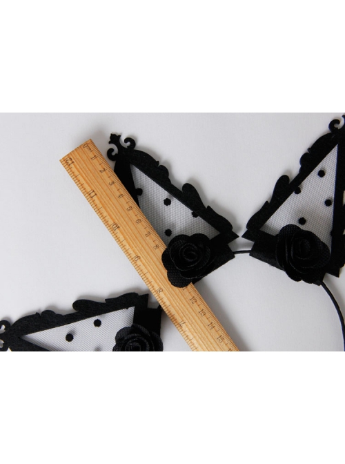 Fashion Retro Gothic Black Lace Rose Stage Nightclub Crown Halloween Christmas Holiday Headband