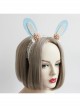 Cute Fashion Thanksgiving Christmas Blue Bunny Ears Pink Flowers White Lace All-Match Party Headband