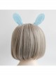 Cute Fashion Thanksgiving Christmas Blue Bunny Ears Pink Flowers White Lace All-Match Party Headband