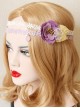 Fashion Seaside Holiday Wreath Christmas Bride Bridesmaid Wedding Purple Flowers White Lace Headband