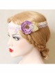Fashion Seaside Holiday Wreath Christmas Bride Bridesmaid Wedding Purple Flowers White Lace Headband