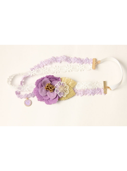Fashion Seaside Holiday Wreath Christmas Bride Bridesmaid Wedding Purple Flowers White Lace Headband