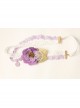 Fashion Seaside Holiday Wreath Christmas Bride Bridesmaid Wedding Purple Flowers White Lace Headband