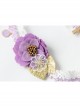 Fashion Seaside Holiday Wreath Christmas Bride Bridesmaid Wedding Purple Flowers White Lace Headband