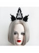 Fashion Retro Black Lace Stage Show Party Exaggerated Gothic Halloween Christmas Holiday Headband