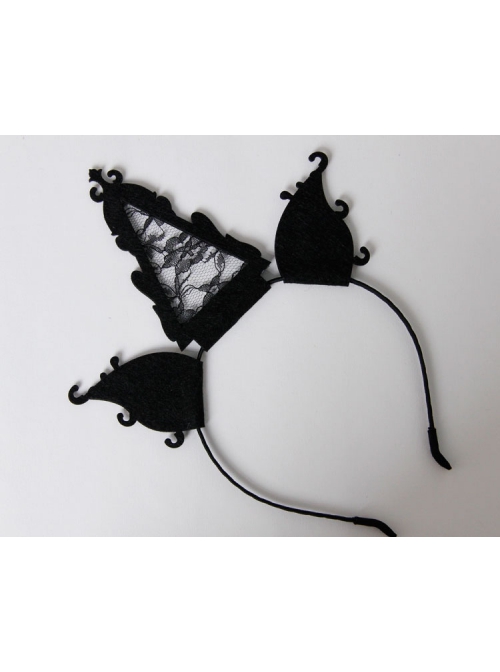 Fashion Retro Black Lace Stage Show Party Exaggerated Gothic Halloween Christmas Holiday Headband
