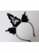 Fashion Retro Black Lace Stage Show Party Exaggerated Gothic Halloween Christmas Holiday Headband