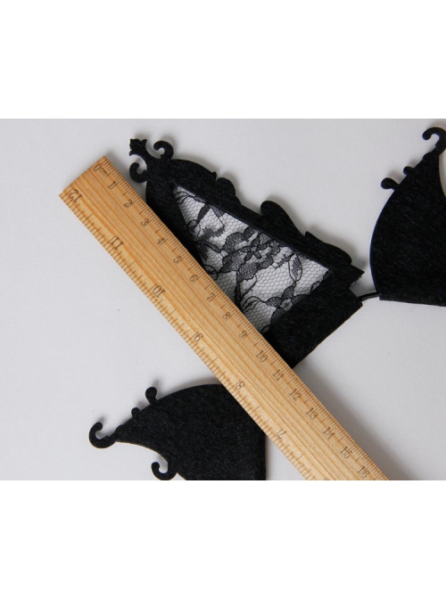 Fashion Retro Black Lace Stage Show Party Exaggerated Gothic Halloween Christmas Holiday Headband