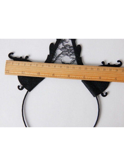 Fashion Retro Black Lace Stage Show Party Exaggerated Gothic Halloween Christmas Holiday Headband