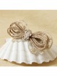 Cute Fashion Personality Golden Lace Flower Bow Knot Hemp Rope Hairpin