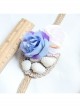 Fashion Personality Seaside Beach Vacation Shell Purple Flowers Straw Rope Hair Band