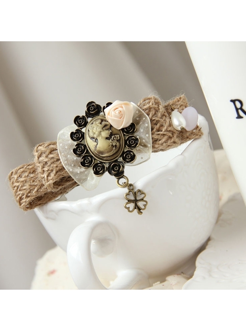 Elegant Lady Rose Flower Beauty Straw Rope Net Yarn Personality Fashion Hairpin