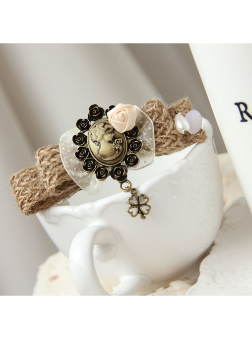 Elegant Lady Rose Flower Beauty Straw Rope Net Yarn Personality Fashion Hairpin
