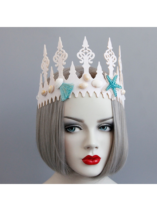 Fashion Blue Starfish Shell Personality Seaside Tourism Attractions Wreath Crown Hairband