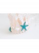 Fashion Blue Starfish Shell Personality Seaside Tourism Attractions Wreath Crown Hairband