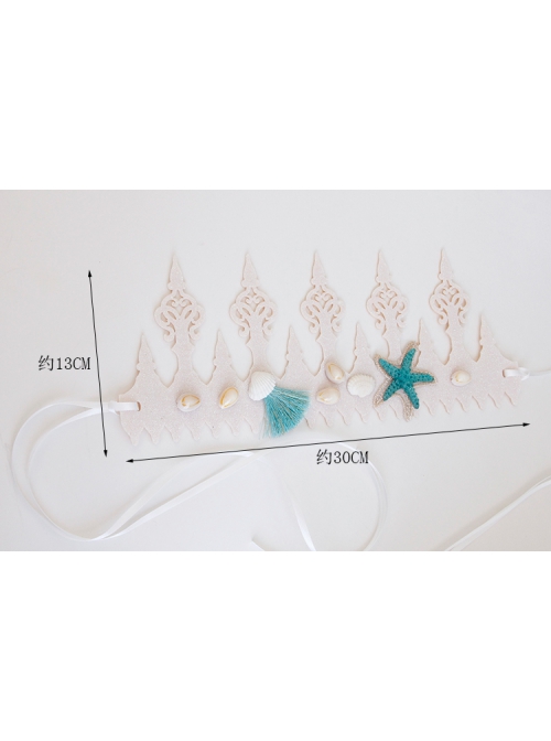 Fashion Blue Starfish Shell Personality Seaside Tourism Attractions Wreath Crown Hairband