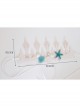 Fashion Blue Starfish Shell Personality Seaside Tourism Attractions Wreath Crown Hairband