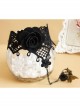 Retro Fashion Female Gothic Black Rose Flower Lace Bridesmaid Bracelet With Ring One Chain