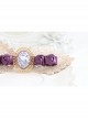 Personality Retro Golden Lace Purple Rose Flower Palace Queen Fashion Big Hairpin