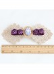 Personality Retro Golden Lace Purple Rose Flower Palace Queen Fashion Big Hairpin
